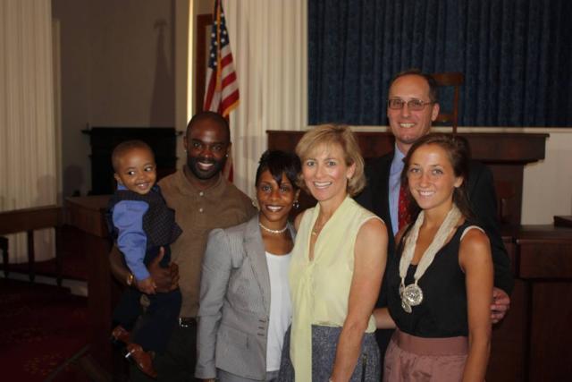 Gfeller and Waller Families at Bill Signing