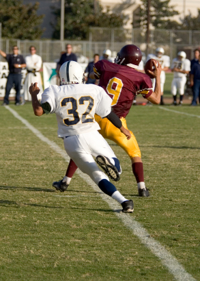 High school football quarterback passing