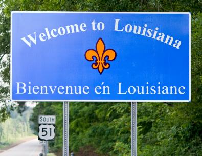 Welcome to Louisiana highway sign