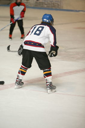 Hockey player ready for faceoff