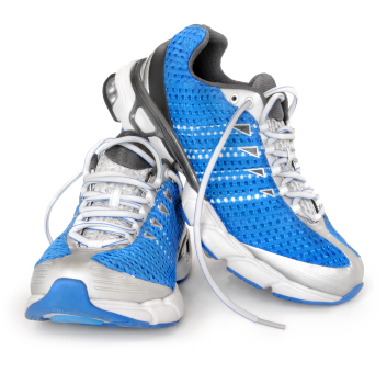 Blue running shoes