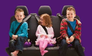 Happy kids in BubbleBum car seats